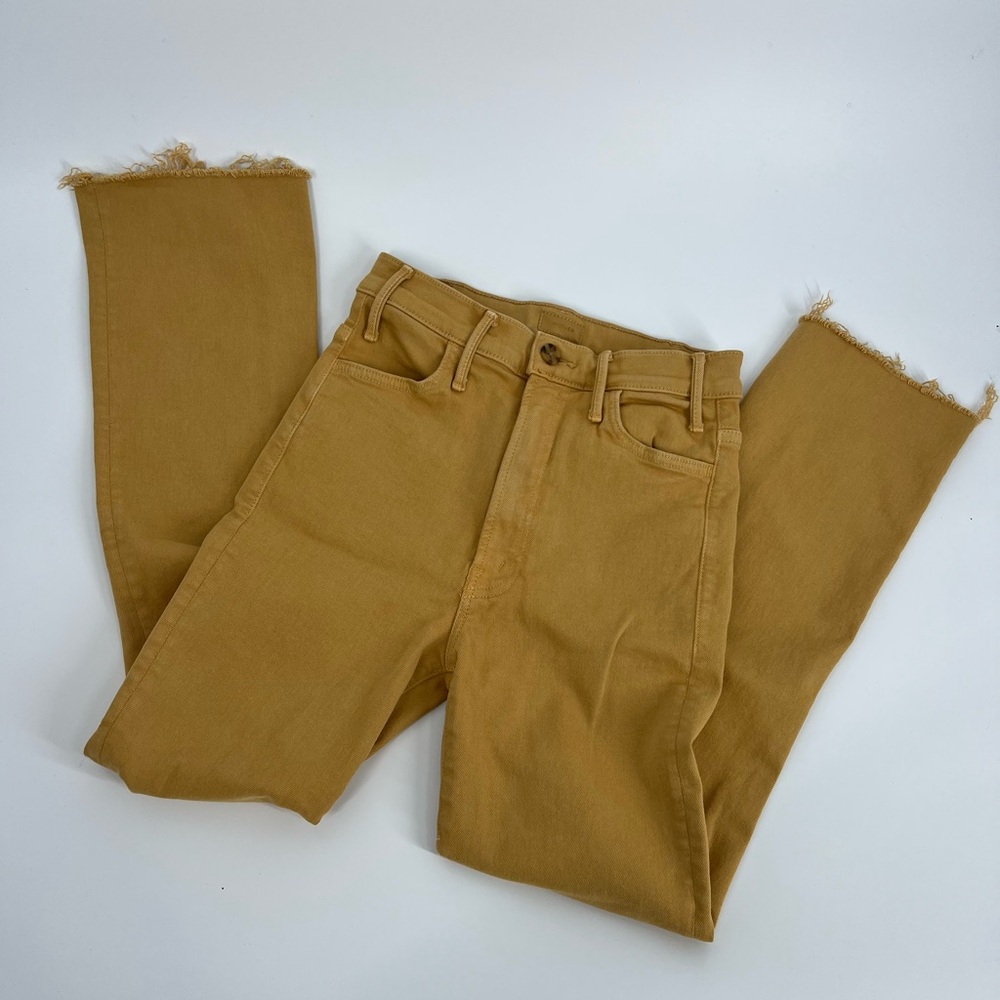 Mother Hustler ankle flare Fray Yellow Jeans - tinsel size 26 - Picture 4 of 9